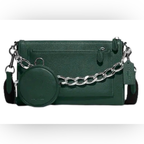Coach Holden Crossbody Leather with Chain - Everglade/Silver - Picture 1 of 8